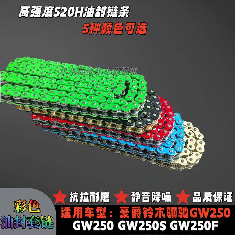 适用豪爵铃木骊驰GW250系列摩托车520油封链条链盘牙盘链条三件套