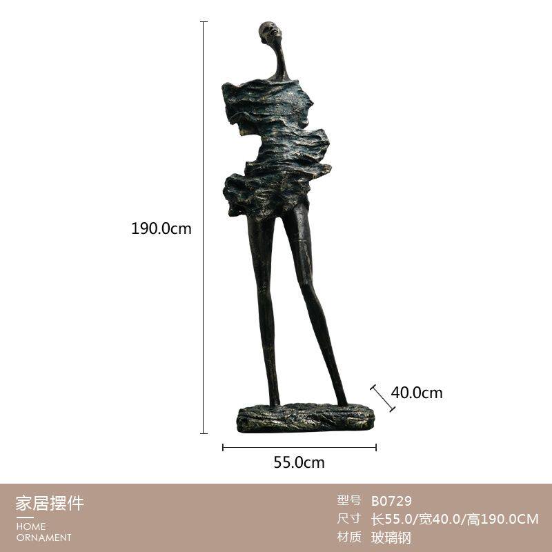 高级落地摆设样板房办公楼走廊雕塑人物装饰艺术品抽象人物摆件