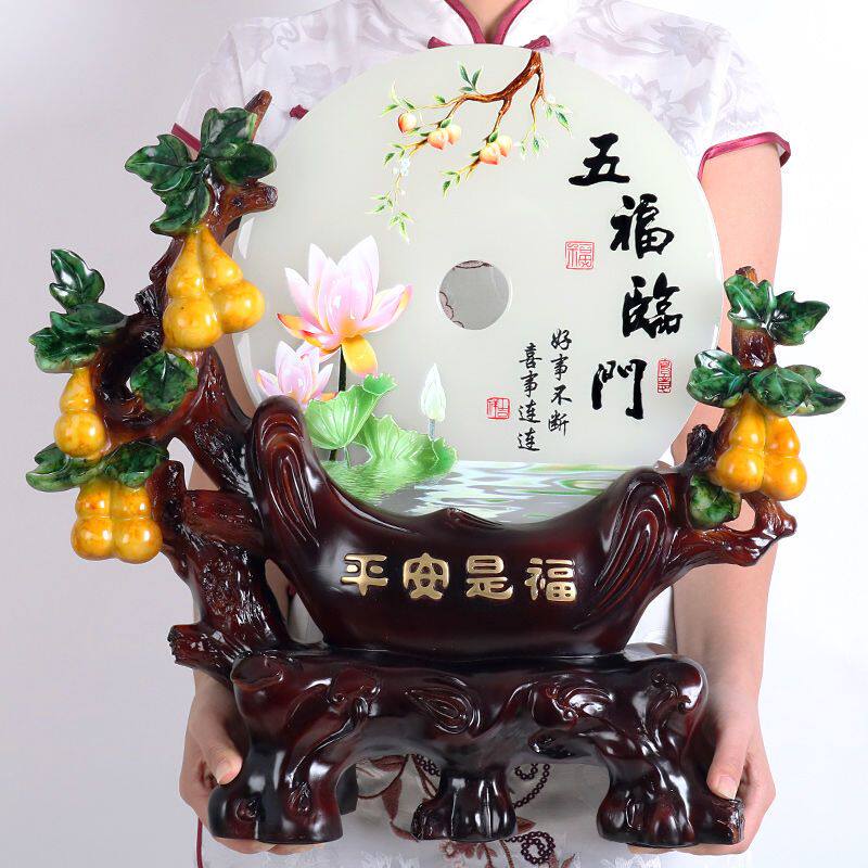 新房家居摆件客厅玄关鞋柜家里隔断装饰品平安扣摆设乔迁新居礼品