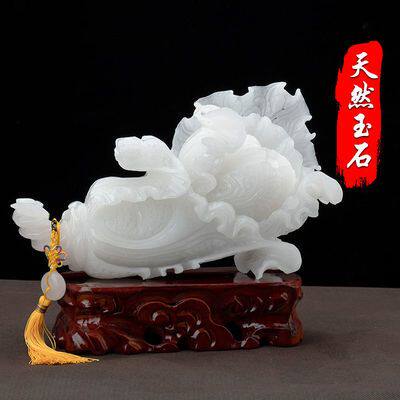 天然玉石白菜摆件百财如意风水招财商铺开业家居客厅玄关装饰礼品