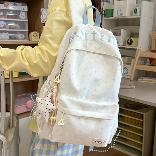 韩系书包女大学生ins小众慵懒风女初中生高颜值小学生潮流双肩包