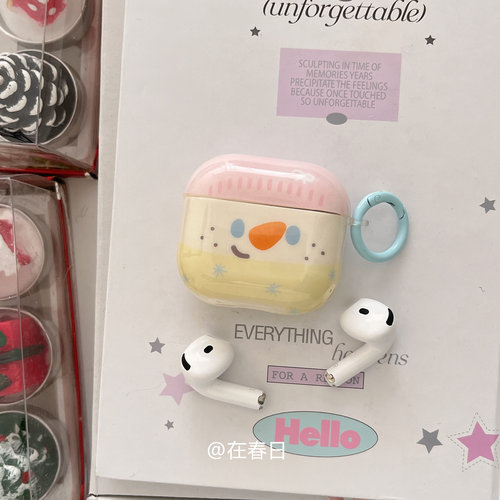 ins韩秋冬粉色萝卜表情雪人