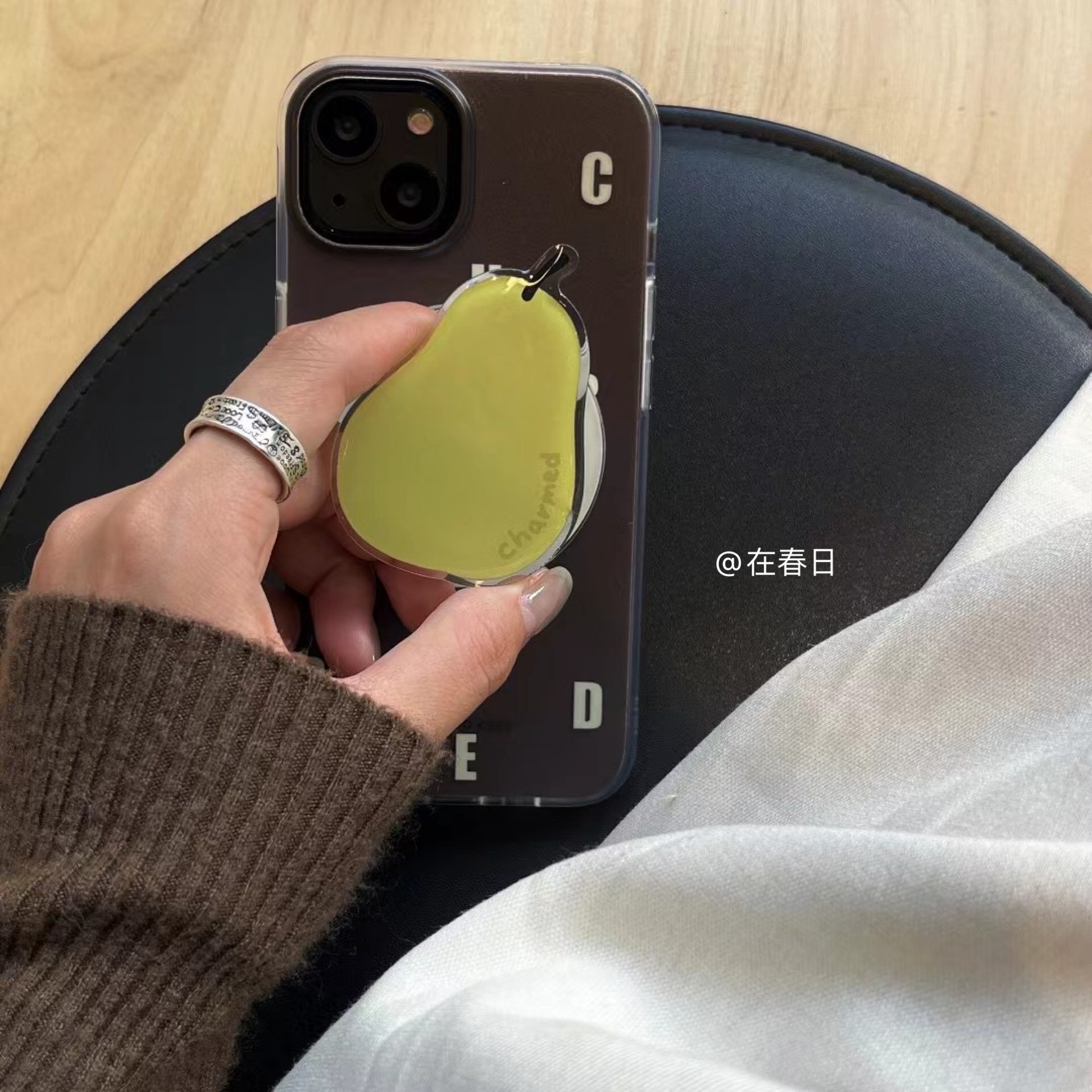 ins小众磁吸英文梨子手机壳