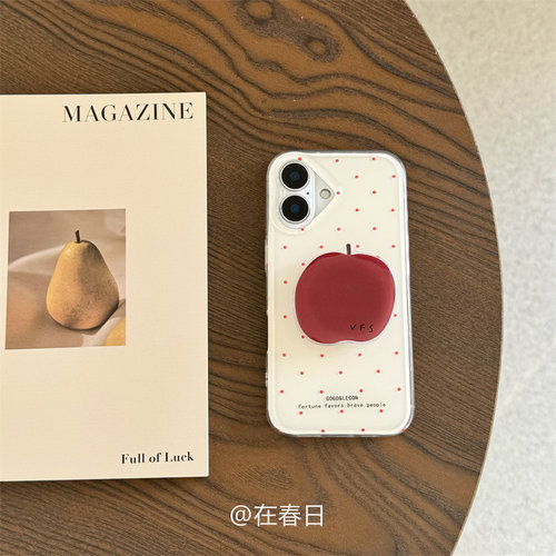 Ins小清新红苹果波点手机壳