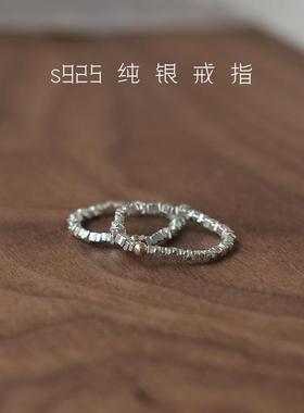正品纯银细小戒指高级感