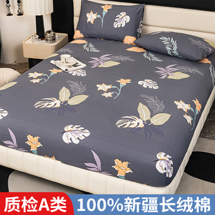 A类100全棉床笠2023年新款纯棉床罩防滑床单加高厚床垫罩四季通用