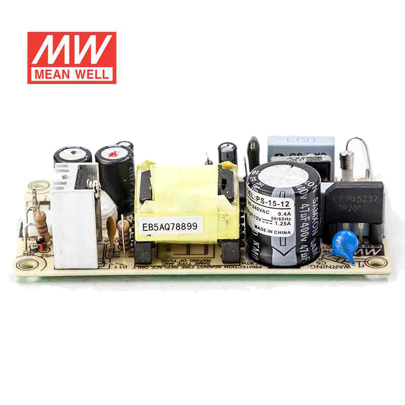 特价明纬48V电源15W PS-15-48裸板型直流开关稳压国际安规认证