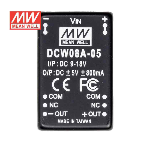 明纬48V变+-5V电源8W DCW08C-05 36-75V转±5V±800mA DC-DC输出