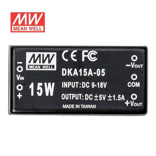 明纬24V变+-12V电源15W DKA15B-12 18-36V转±12V±0.625A DD输出