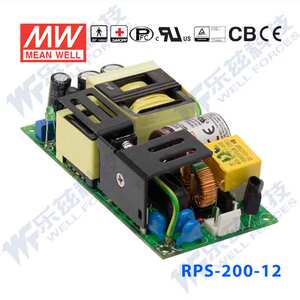 RPS-200-12台湾明纬200W12V直流稳压PCB裸板医疗电源16.7A基板型