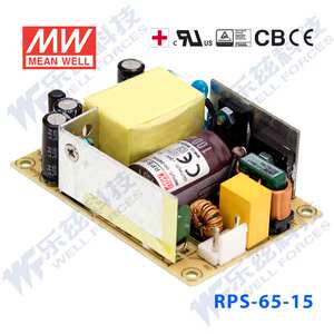 RPS-65-15台湾明纬65W15V直流稳压PCB裸板医疗开关电源4.43A基板