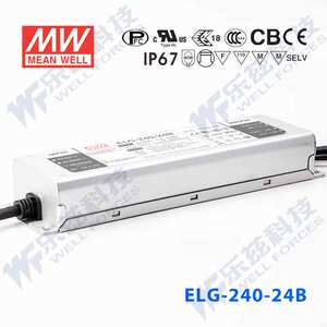 ELG-240-24B-3Y台湾明纬240W24V防水LED电源10A三合一调光型路灯