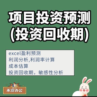 项目投资预测模型投资回收期内含报酬率累计净现值(粉丝特惠)