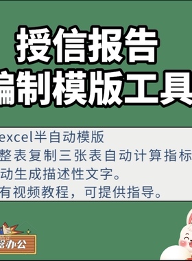 授信报告编制工具excel自动生成指标及文字描述流贷测试行业值