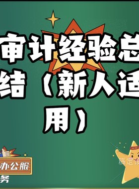 审计入门实操一线审计人员工作经验资料整理分享(站在巨人肩膀上)