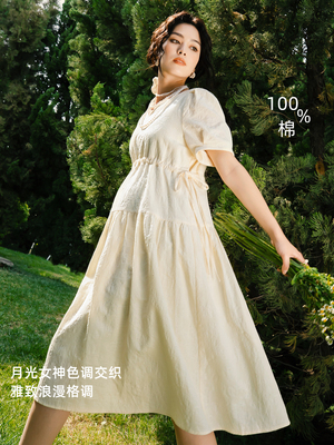 大码孕妇裙夏季2026新款夏装加肥码200斤纯棉宽松连衣裙高小个子 — 3