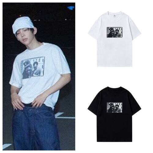 RIIZE将太郎同款穿搭复古人物印花短袖T恤纯棉打底纯棉上衣服夏
