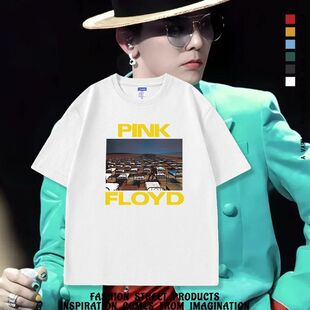 权志龙滚石俱乐部HOTSTONES摇滚短袖T恤Pink Floyd男女同款上衣服