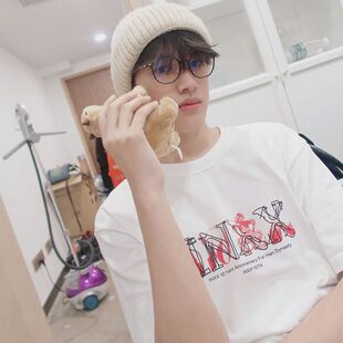 TF家族张极同款衣服纯棉短袖T恤衫男美式潮牌字母宽松半袖ins女夏
