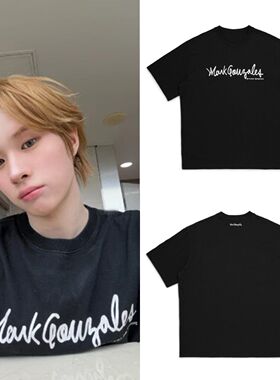 TWS KYUNGMIN李炅潣同款字母印花男女外穿纯棉短袖T恤学生潮爆火