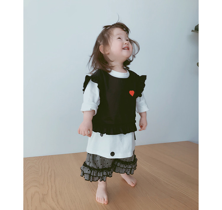 88imakokoni 原创黑白爱心无袖罩衣白色防水围裙护衣男女童0112