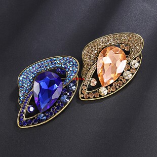 时尚 饰品 精致星球胸针合金镶嵌玻璃水钻别针女服装 大衣外套百搭装