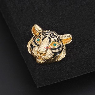 卡通可爱合金老虎头胸针男小巧迷你别针开衫 饰品 服装 领口防走光装