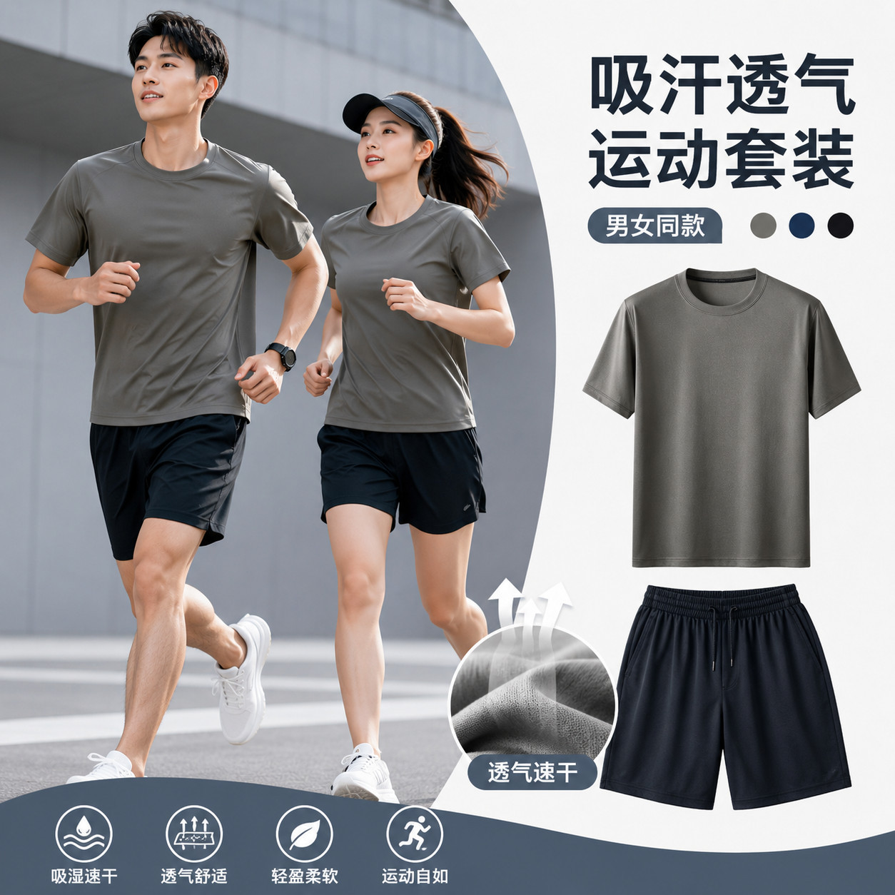 夏季短袖军训跑步训练服套装