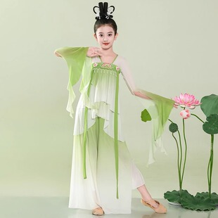江南可采莲演出服女儿童古典舞练功服鱼戏莲叶间入莲间池上舞蹈服
