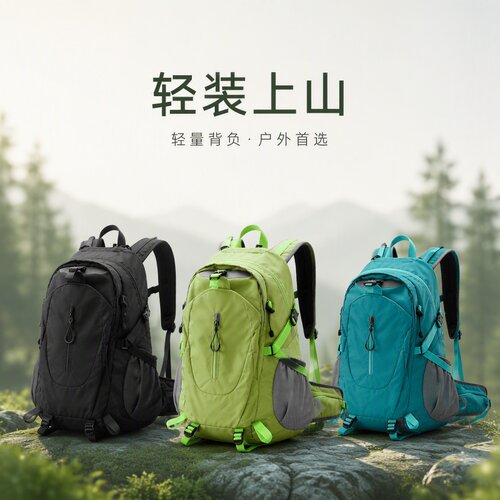 大容量轻便防泼水登山双肩包