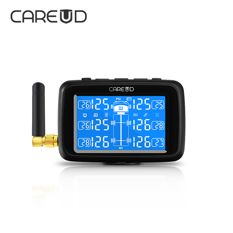 大货车胎压监测器蓝屏外置内置高精度无线tpms轮胎气压检测报警器