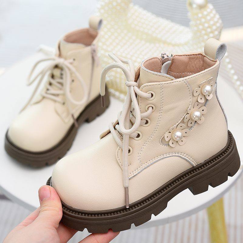 女童真皮加绒马丁靴儿童公主靴短靴2025新款冬季童鞋女孩二棉靴子