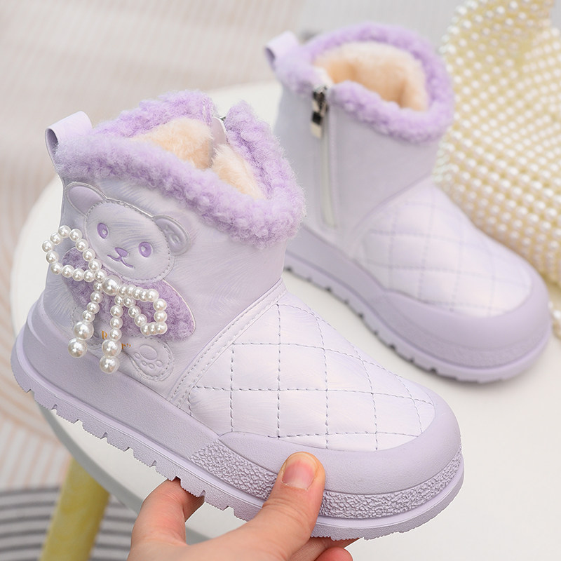 女童加绒公主靴儿童防水雪地靴棉靴子2025冬季新款童鞋女孩大棉鞋,童鞋/婴儿鞋/亲子鞋,雪地靴,淘宝优惠券,粉丝福利购,淘宝优惠卷