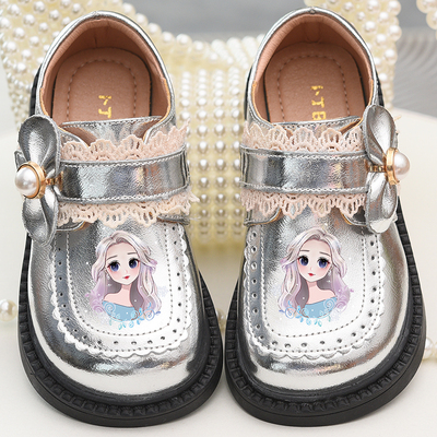 春秋真皮女童英伦风软底小皮鞋