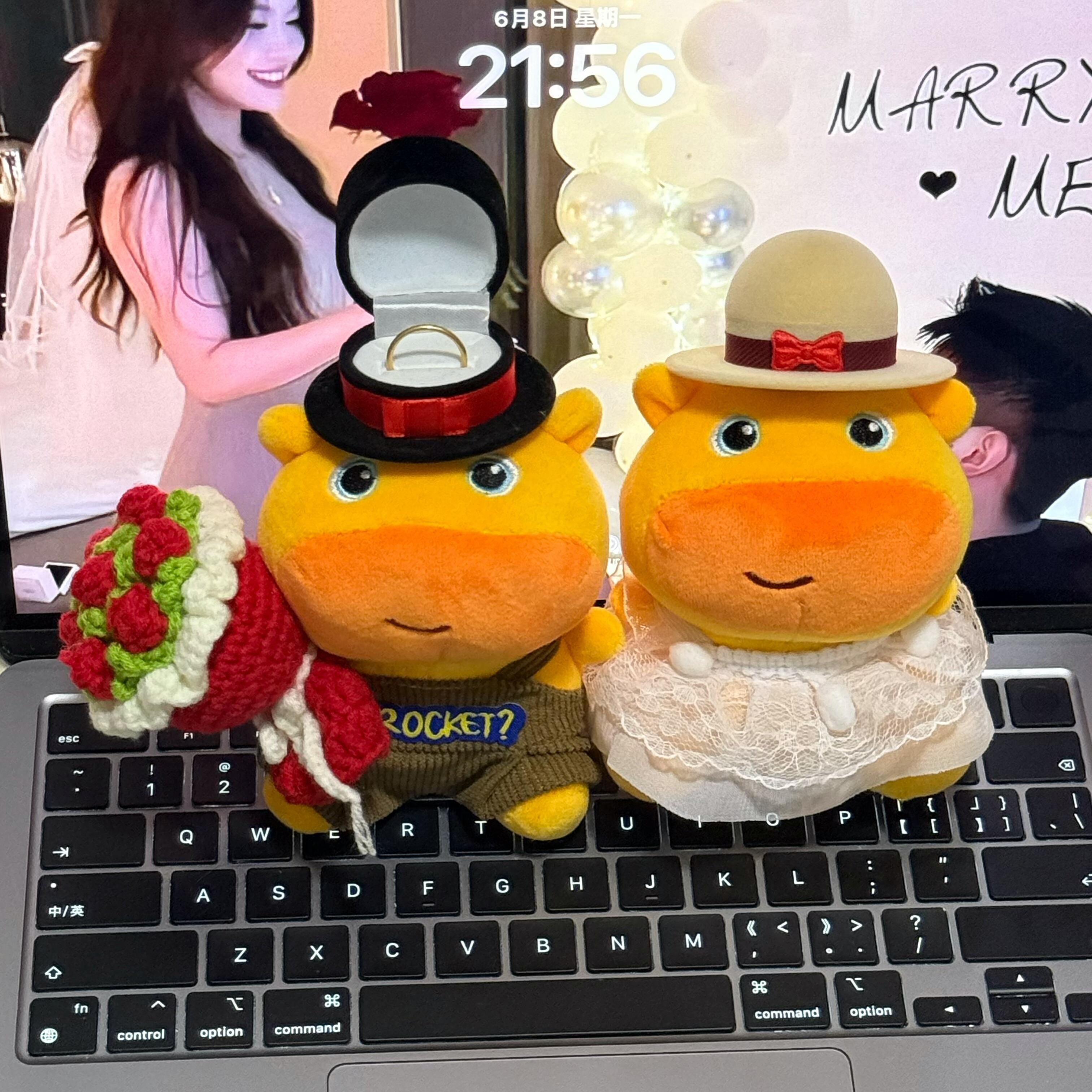 求婚婚礼戒指送人盒毛绒