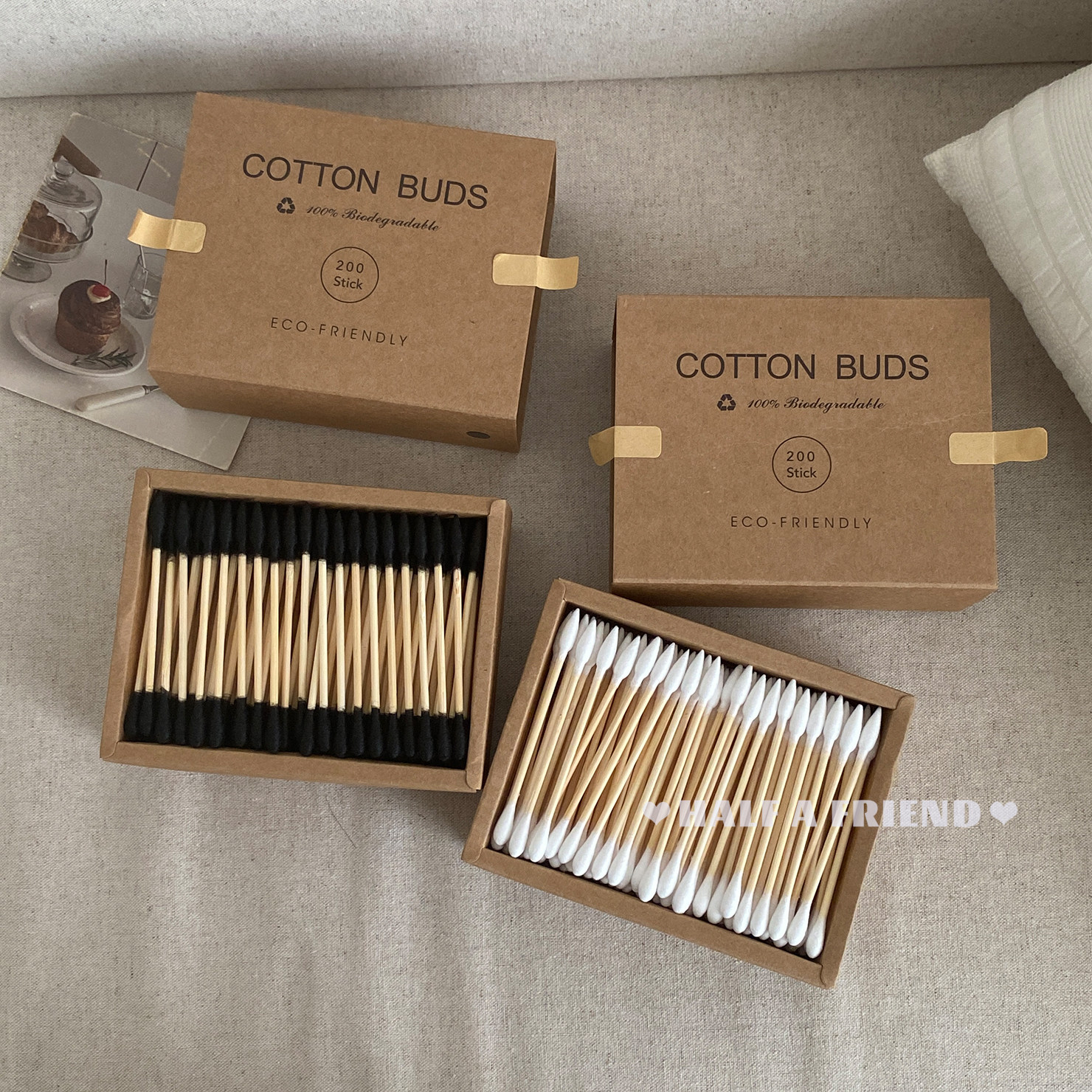 环保竹木~200支装化妆棉