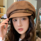 复古贝雷帽子女新款 大头围显脸小牛仔画家帽报童八角帽云朵帽秋季
