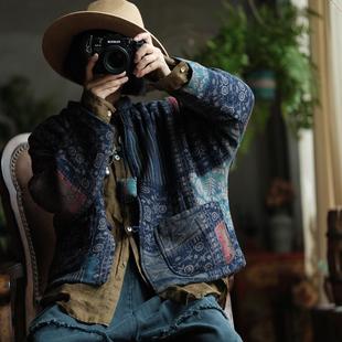 复古文艺宽松休闲百搭立领短棉衣1791青衿