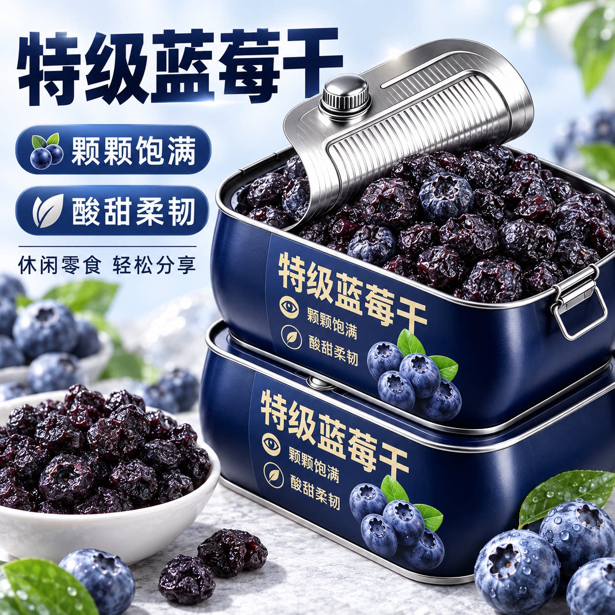 正宗蓝莓干果干大兴安岭原味特大颗粒有机纯蓝莓干果汁官方旗舰店