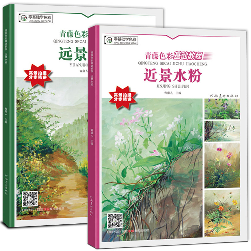教程青少年水粉画写生技法儿童水粉风景教材自学水粉画美术培训教材