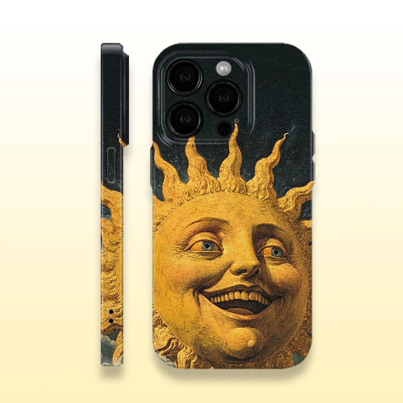 太阳塔罗ins创意情侣菲林手机壳亮面适用苹果16prom红米k80华为MATE70硬壳VIVOX200苹果15软壳OPPOFINDX8防摔