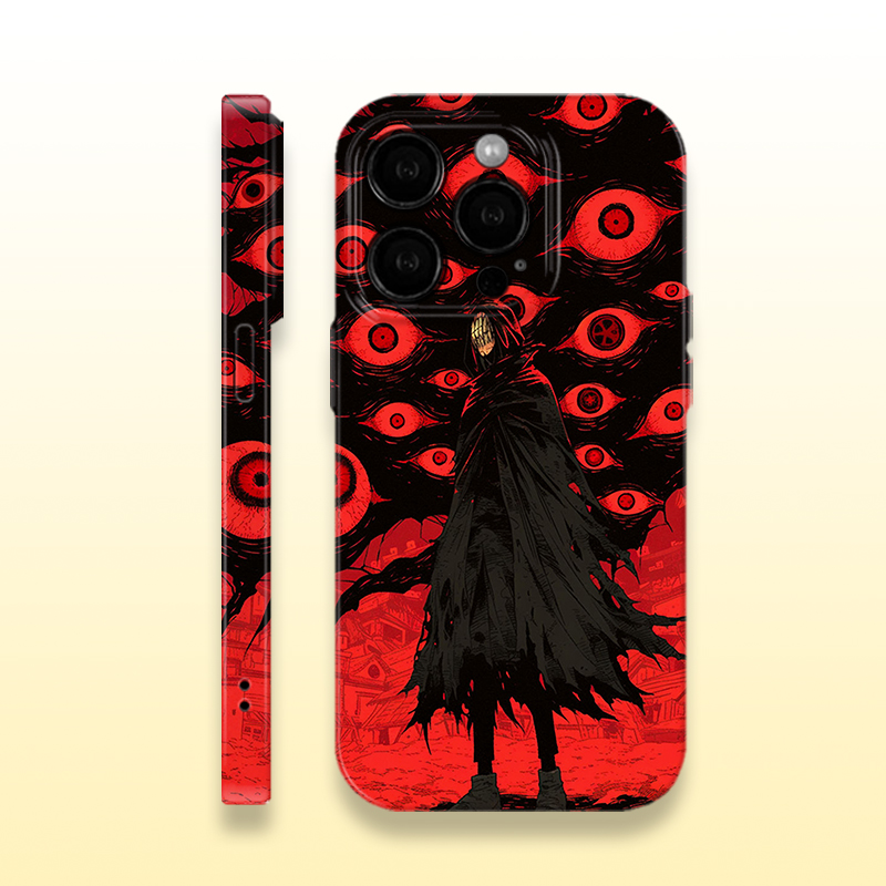 满屏血轮眼小众克系菲林手机壳亮面适用苹果16prom红米k80华为MATE70硬壳VIVOX200苹果15软壳OPPOFINDX8防摔