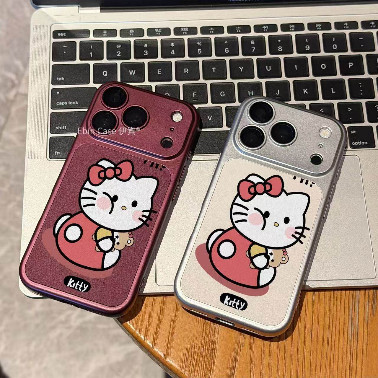 打招呼凯蒂荔枝纹适用iphone18pro手机壳全包苹果17/16promax软壳