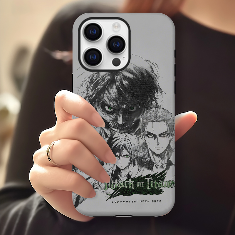 进击的巨人线条简约手机壳适用苹果16pro华为vivo红米OPPOp80proX苹果16promax荣耀华为vivo红米oppo