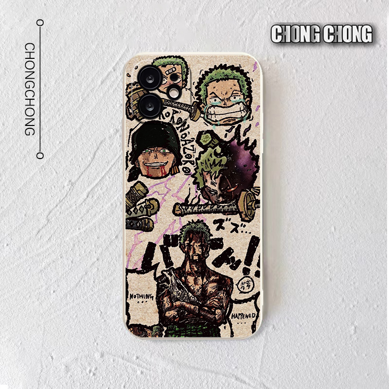 索隆复古海贼王动漫手机壳适用苹果15红米k70软壳IQOO12防摔x100P荣耀x50iqooneo8潮mate60p防摔iPhone14prox