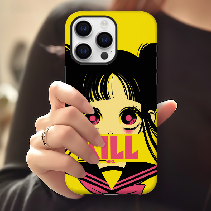 黑粉艺术双马尾水手服杀手少女手机壳适用苹果16华为vivo红米OPPO苹果16promax荣耀华为vivo红米oppo