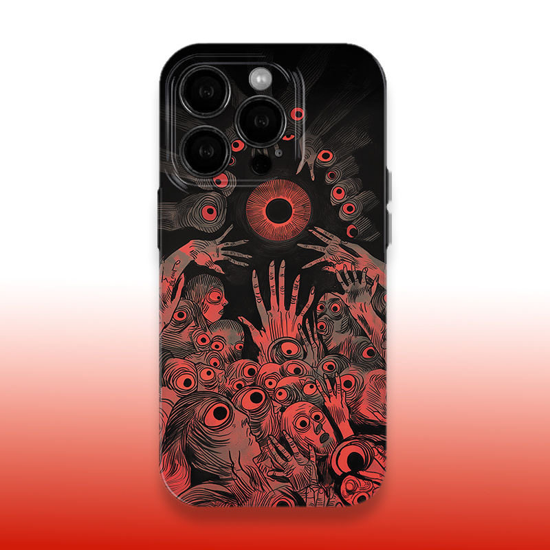 创意克苏鲁之眼暗黑新潮小众菲林亮面硬壳适用iPhone16苹果15红米k70荣耀90华为MATE60PRO防摔全包软壳pura70