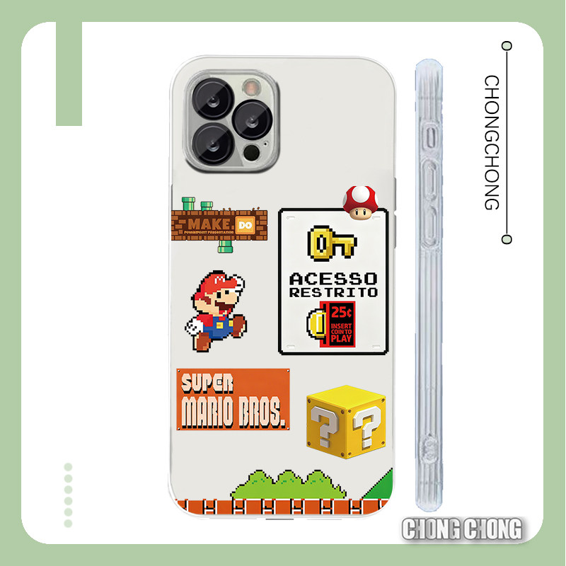可爱超级马里奥潮流创意透明硅胶软壳防摔手机壳适用苹果17promax保护壳iPhone16pro小米17荣耀gtvivox300pro
