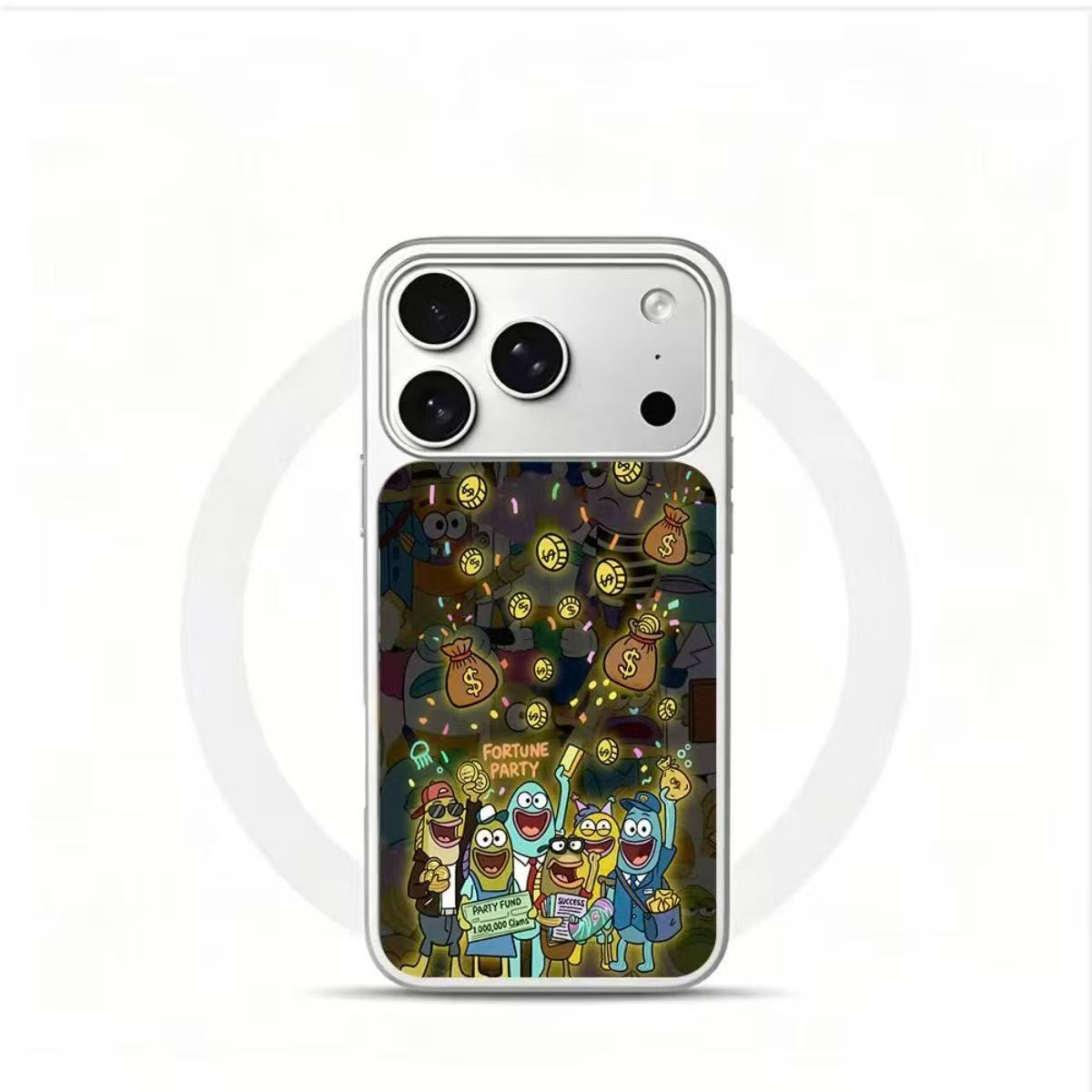 鎏金鱼群金袋适用iPhone15苹果16手机壳17promax新款14131211