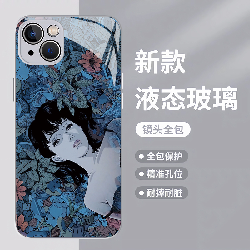 千禧动漫今敏未麻的部屋玻璃手机壳适用于苹果16华为vivo红米OPPO玻璃苹果16promax荣耀华为vivo红米oppo